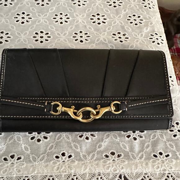 Coach Black Wallet Legacy Interlocking Lock - Picture 1 of 5